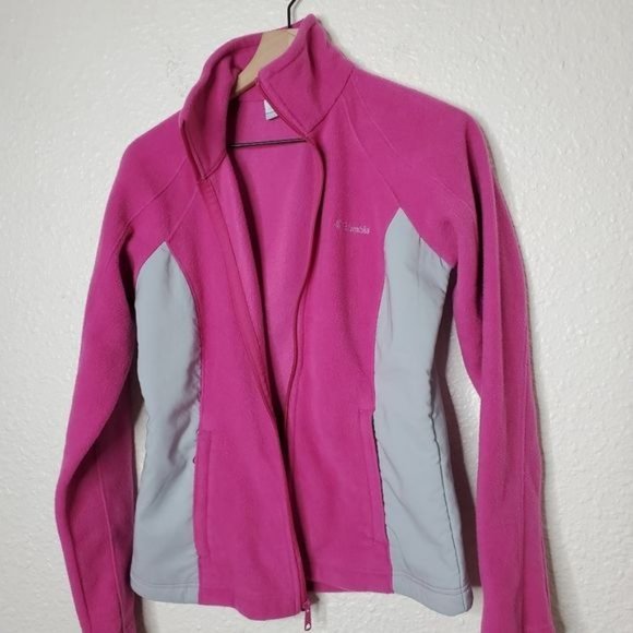 Columbia Fleece Full Zip Jacket in Pink & Gray - Picture 6 of 7